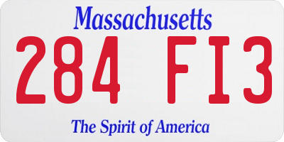 MA license plate 284FI3