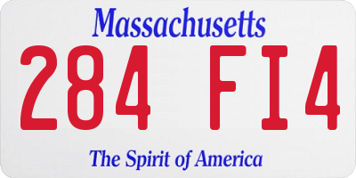 MA license plate 284FI4