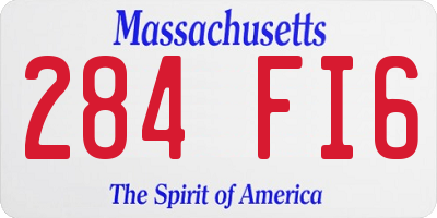 MA license plate 284FI6