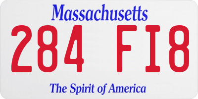 MA license plate 284FI8