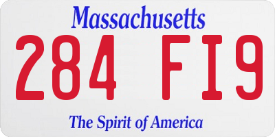 MA license plate 284FI9