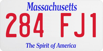MA license plate 284FJ1