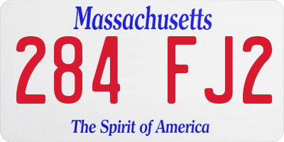 MA license plate 284FJ2