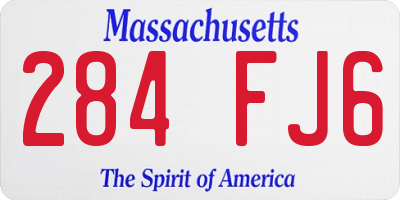 MA license plate 284FJ6