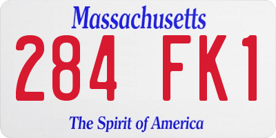 MA license plate 284FK1
