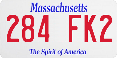 MA license plate 284FK2