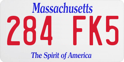 MA license plate 284FK5