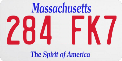 MA license plate 284FK7