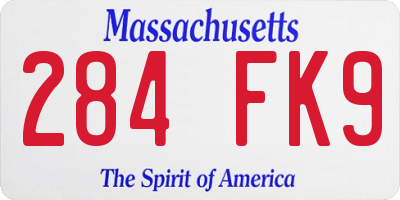 MA license plate 284FK9