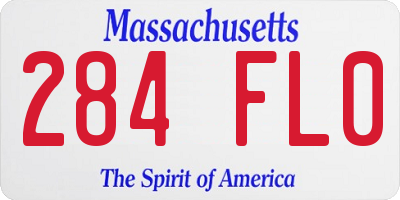 MA license plate 284FL0