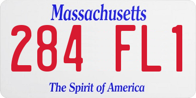 MA license plate 284FL1