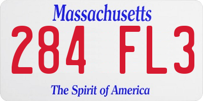 MA license plate 284FL3