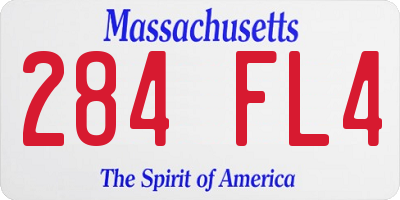 MA license plate 284FL4