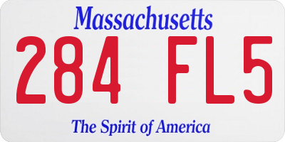 MA license plate 284FL5