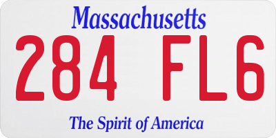 MA license plate 284FL6