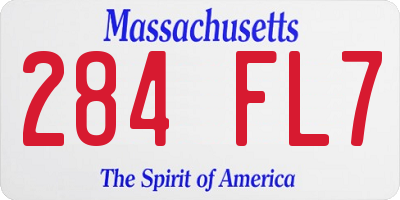 MA license plate 284FL7