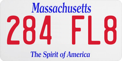 MA license plate 284FL8