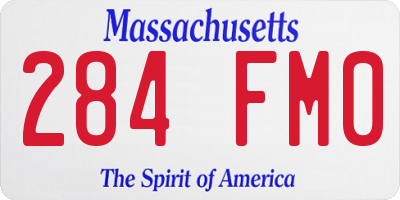 MA license plate 284FM0