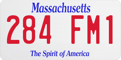 MA license plate 284FM1