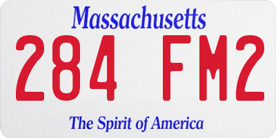 MA license plate 284FM2