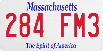 MA license plate 284FM3