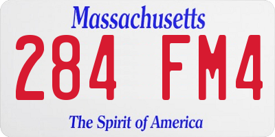 MA license plate 284FM4