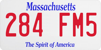 MA license plate 284FM5