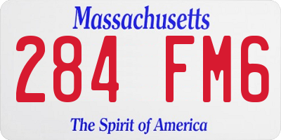 MA license plate 284FM6