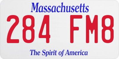 MA license plate 284FM8
