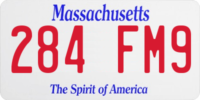 MA license plate 284FM9