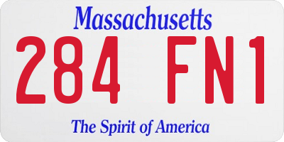 MA license plate 284FN1