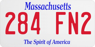 MA license plate 284FN2
