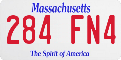 MA license plate 284FN4