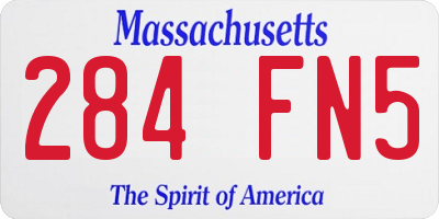 MA license plate 284FN5