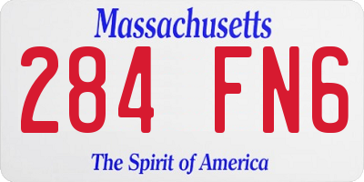 MA license plate 284FN6