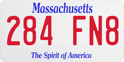 MA license plate 284FN8