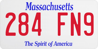 MA license plate 284FN9