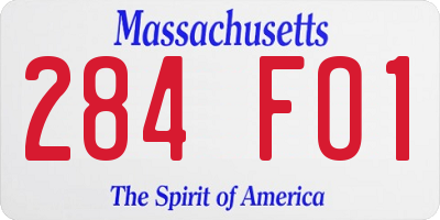 MA license plate 284FO1