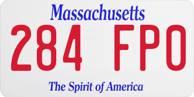MA license plate 284FP0