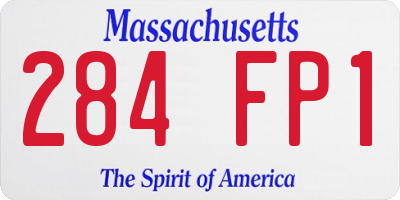 MA license plate 284FP1
