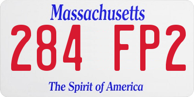 MA license plate 284FP2