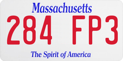 MA license plate 284FP3