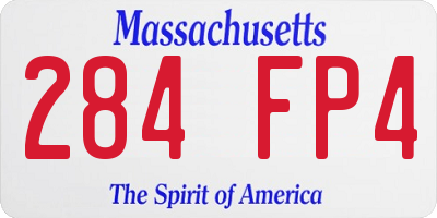 MA license plate 284FP4
