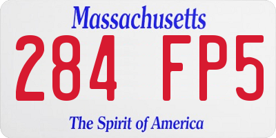 MA license plate 284FP5