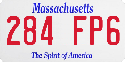 MA license plate 284FP6