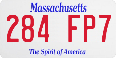 MA license plate 284FP7