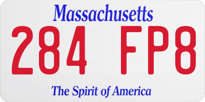 MA license plate 284FP8
