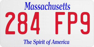 MA license plate 284FP9