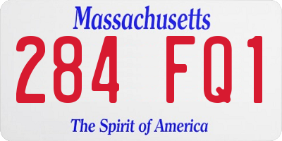 MA license plate 284FQ1