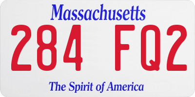 MA license plate 284FQ2